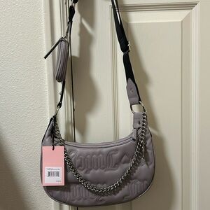 BNWT!!! Lovely Quilted Gull Grey Juicy Puff Halfmoon Crossbody!!!